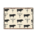 Cow & Brand Woven Blanket — Western Ranch Throw