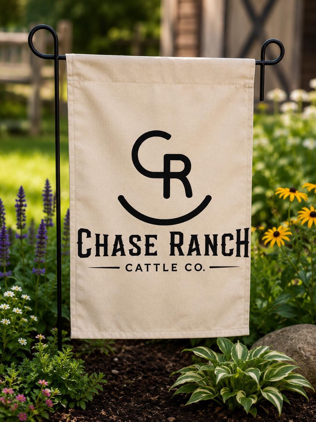Personalized Garden Flag with Livestock Brand | Custom Ranch Logo Yard Flag | Farmhouse Outdoor Decor