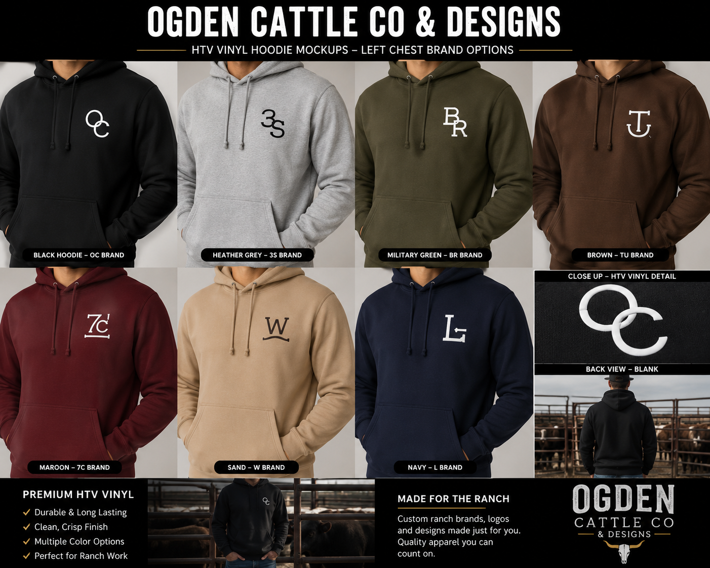 Custom Logo Hoodie, Business Brand Sweatshirt, Front & Back Design