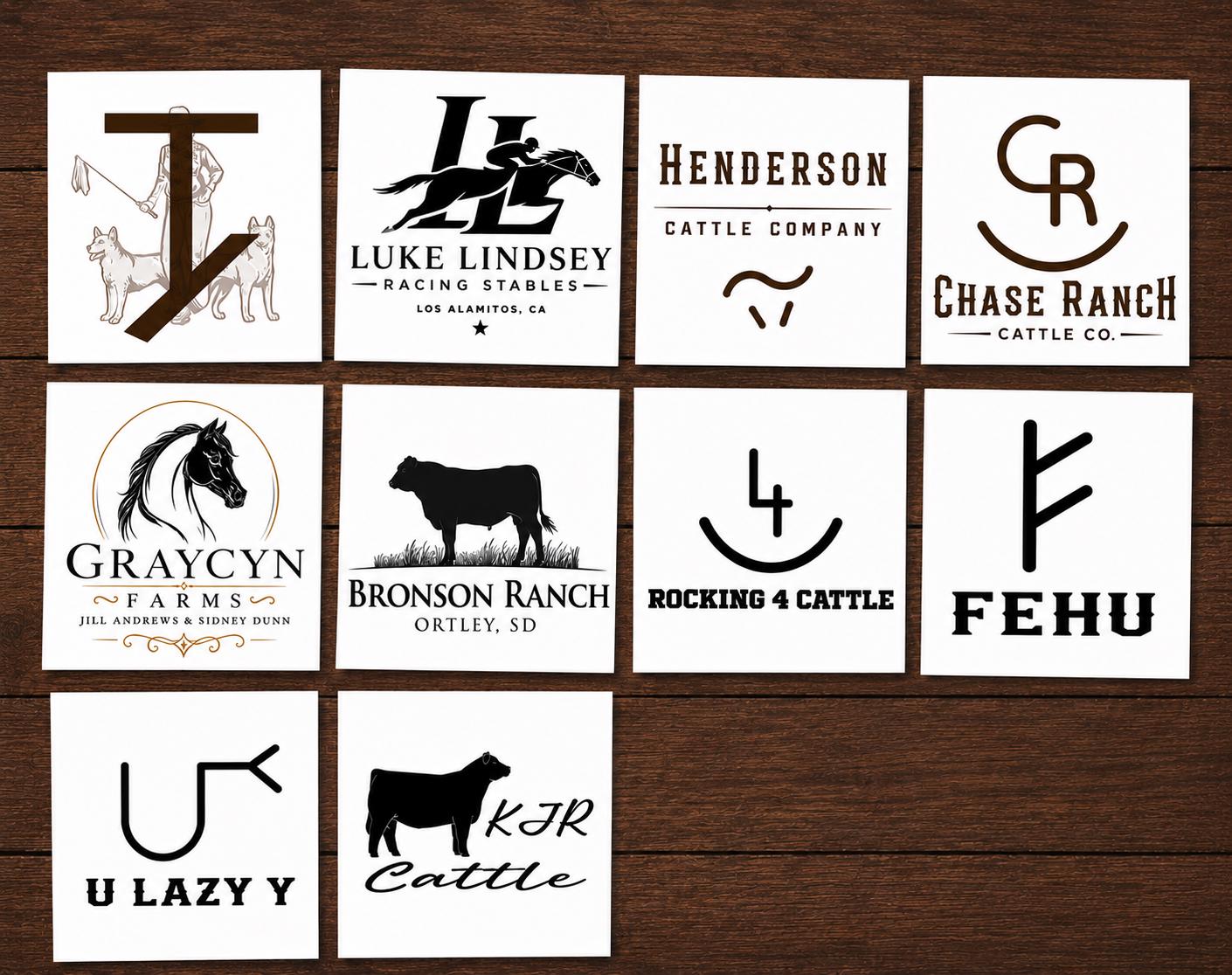 Livestock Brand Decal | Ranch Logo Sticker | Cattle Brand Vinyl | Trailer Decal | Farm Business Decal