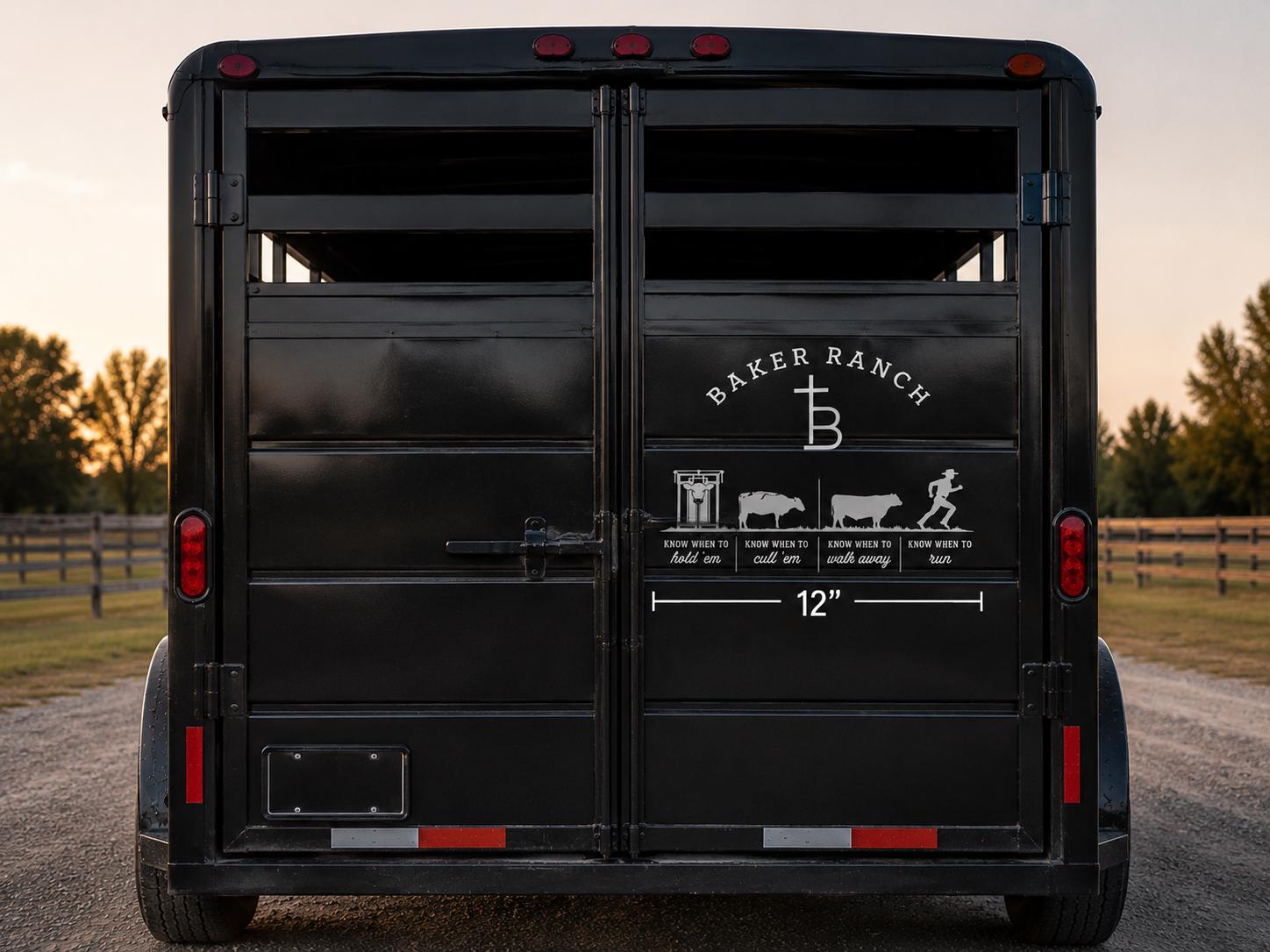 Livestock Brand Decal | Ranch Logo Sticker | Cattle Brand Vinyl | Trailer Decal | Farm Business Decal